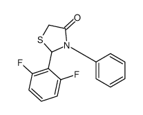 2-(2,6-difluorophenyl)-3-phenyl-1,3-thiazolidin-4-one Structure