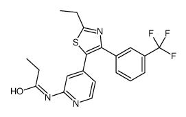 N-[4-[2-ethyl-4-[3-(trifluoromethyl)phenyl]-1,3-thiazol-5-yl]pyridin-2-yl]propanamide结构式