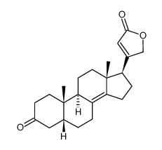 21-hydroxy-3-oxo-24-nor-5β-chola-8(14),20(22)c-dien-23-oic acid-lactone结构式