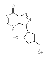 7H-1,2,3-Triazolo[4,5-d]pyrimidin-7-one,3,4-dihydro-3-[2-hydroxy-4-(hydroxymethyl)cyclopentyl]-, (1a,2b,4a)- (9CI) Structure
