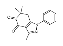 3,6,6-trimethyl-1-phenyl-7H-indazole-4,5-dione结构式