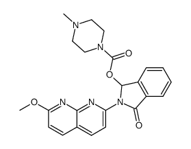 4-methyl-piperazine-1-carboxylic acid 2-(7-methoxy-[1,8]naphthyridin-2-yl)-3-oxo-2,3-dihydro-1H-isoindol-1-yl ester结构式