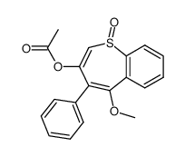 3-Acetoxy-5-methoxy-4-phenyl-1-benzothiepin-1-oxid结构式