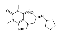 N-cyclopentyl-2-(1,3-dimethyl-2,6-dioxopurin-7-yl)acetamide结构式