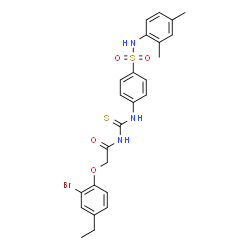 2-(2-bromo-4-ethylphenoxy)-N-{[(4-{[(2,4-dimethylphenyl)amino]sulfonyl}phenyl)amino]carbonothioyl}acetamide Structure
