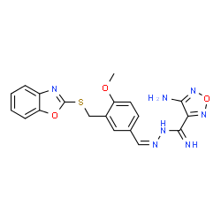 1,2,5-Oxadiazole-3-carboximidicacid,4-amino-,[[3-[(2-benzoxazolylthio)methyl]-4-methoxyphenyl]methylene]hydrazide(9CI)结构式