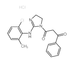 1-[2-[(2-chloro-6-methyl-phenyl)amino]-4,5-dihydroimidazol-1-yl]-3-phenyl-propane-1,3-dione结构式