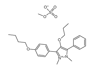 3-p-Butoxyphenyl-1,2-dimethyl-5-phenyl-4-propoxy-pyrazolium-methylsulfat结构式