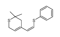 6,6-dimethyl-4-(2-phenylsulfanylethenyl)-2,5-dihydrothiopyran结构式