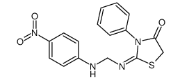 2-[(4-nitroanilino)methylimino]-3-phenyl-1,3-thiazolidin-4-one Structure
