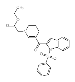 1(2H)-Pyridineaceticacid, 3,4-dihydro-5-[[1-(phenylsulfonyl)-1H-indol-2-yl]carbonyl]-, ethyl ester Structure