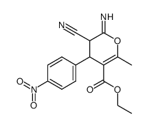 5-Cyano-6-imino-2-methyl-4-(4-nitro-phenyl)-5,6-dihydro-4H-pyran-3-carboxylic acid ethyl ester结构式