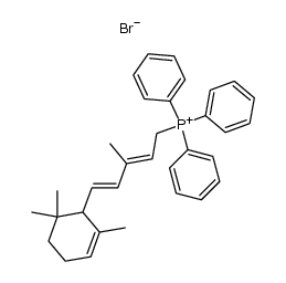 5-(2',2',6'-trimethylclohex-5'-enyl)-3-methylpenta-2,4-dien-1-yltriphenylphosphonium bromide结构式
