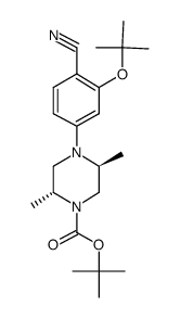 tert-Butyl (2R,5S)-4-(3-tert-butoxy-4-cyanophenyl)-2,5-dimethylpiperazine-1-carboxylate Structure