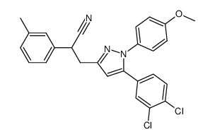 3-[5-(3,4-dichloro-phenyl)-1-(4-methoxy-phenyl)-1H-pyrazol-3-yl]-2-m-tolyl-propionitrile结构式