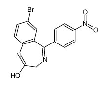 7-bromo-5-(4-nitrophenyl)-1,3-dihydro-1,4-benzodiazepin-2-one结构式