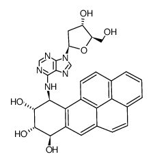 (7R,8S,9R,10S)-2'-deoxy-(7,8,9,10-tetrahydro-7,8,9-trihydroxybenzo[a]pyren-10-yl)adenosine结构式