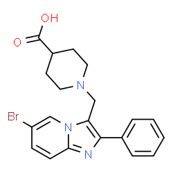 1-(6-BROMO-2-PHENYLIMIDAZO[1,2-A]PYRIDIN-3-YLMETHYL)PIPERIDINE-4-CARBOXYLICACID结构式