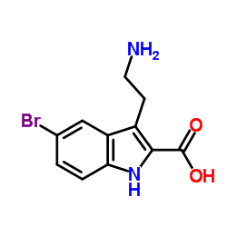3-(2-AMINO-ETHYL)-5-BROMO-1H-INDOLE-2-CARBOXYLIC ACID结构式