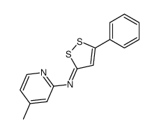 4-methyl-2-(5-phenyl-1,2-dithiol-3-ylideneamino)pyridine Structure