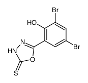 5-(2-Hydroxy-3,5-dibromophenyl)-1,3,5-oxadiazole-2-thione结构式
