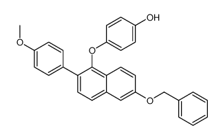 4-[2-(4-methoxyphenyl)-6-phenylmethoxynaphthalen-1-yl]oxyphenol结构式