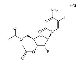3',5'-di-O-acetyl-2'-deoxy-2'-fluoro-5-iodocytosine hydrochloride结构式