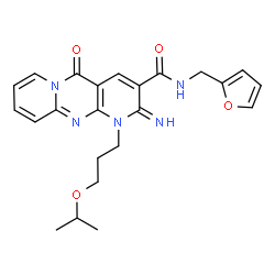N-(2-furylmethyl)-2-imino-1-(3-isopropoxypropyl)-5-oxo-1,5-dihydro-2H-dipyrido[1,2-a:2,3-d]pyrimidine-3-carboxamide结构式