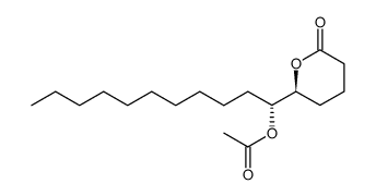 (6R)-6α-[(S)-1-Acetoxyundecyl]tetrahydro-2H-pyran-2-one结构式