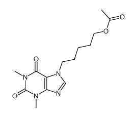 7-(5-acetoxy-pentyl)-1,3-dimethyl-3,7-dihydro-purine-2,6-dione Structure