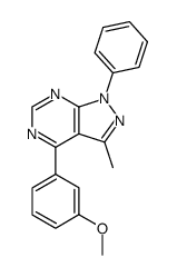1-phenyl-3-methyl-4-(m-anisyl)pyrazolo(3,4-d)pyrimidine结构式