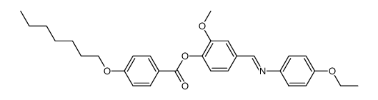 4-Heptyloxy-benzoic acid 4-{[(E)-4-ethoxy-phenylimino]-methyl}-2-methoxy-phenyl ester Structure