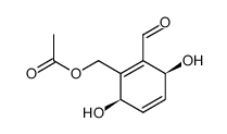 Acetic acid (3S,6R)-2-formyl-3,6-dihydroxy-cyclohexa-1,4-dienylmethyl ester结构式