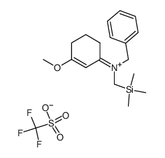 N-benzyl-N-(3-methoxycyclohex-2-en-1-ylidene)-1-(trimethylsilyl)methanaminium trifluoromethanesulfonate Structure