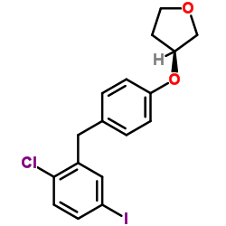 (3S)-3-[4-[(2-Chloro-5-iodophenyl)methyl]phenoxy]tetrahydro-furan structure