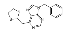 9-benzyl-6-(1,3-dithiolan-2-ylmethyl)purine Structure