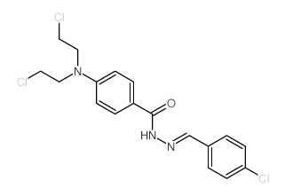 4-[bis(2-chloroethyl)amino]-N-[(4-chlorophenyl)methylideneamino]benzamide结构式