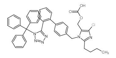 2-butyl-5-chloro-3-[[4-[2-(1-trityltetrazol-5-yl)phenyl]phenyl]methyl]imidazole-4-carboxylic acid Structure