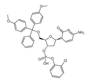 5'-O-(4,4'-dimethoxytriphenylmethyl)-2'-deoxycytidine-3'-O-(2-chlorophenyl)phosphate结构式