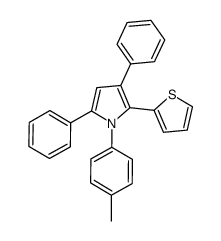 3,5-diphenyl-2-(thiophen-2-yl)-1-(p-tolyl)-1H-pyrrole结构式