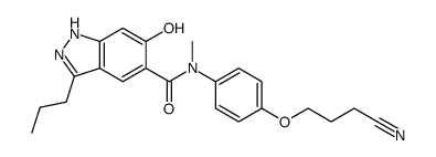 5-{N-[4-(3-cyanopropoxy)phenyl]-N-methylaminocarbonyl}-3-propyl-6-hydroxy-1H-indazole Structure