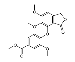 4-(5,6-dimethoxy-3-oxo-1,3-dihydro-isobenzofuran-4-yloxy)-3-methoxy-benzoic acid methyl ester结构式