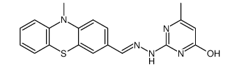 6-methyl-2-{N'-[1-(10-methyl-10H-phenothiazin-3-yl)-meth-(E)-ylidene]-hydrazino}pyrimidin-4-ol Structure