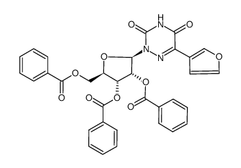5-(3-furyl)-1-(2',3',5'-tri-O-benzoyl-β-D-ribofuranosyl)-6-azauracil Structure
