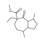 1.4-Dimethyl-7-aethyl-carbomethoxy-bicyclo-[5:3:0]-decanon-(8) Structure