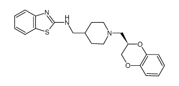 (R)-(+)-N-[[1-[(2,3-dihydro-1,4-benzodioxin-2-yl)methyl]-4-piperidinyl]methyl]-2-benzothiazolamine结构式