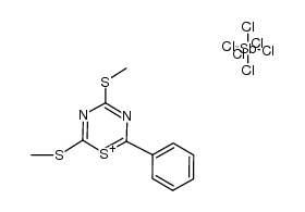 2,4-Bis(methylthio)-6-phenyl-1,3,5-thiadiazinium-hexachloroantimonat(V) Structure
