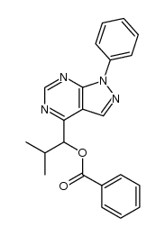 2-methyl-1-(1-phenyl-1H-pyrazolo[3,4-d]pyrimidin-4-yl)propyl benzoate结构式