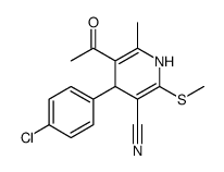 5-acetyl-4-(4-chlorophenyl)-6-methyl-2-methylsulfanyl-1,4-dihydropyridine-3-carbonitrile Structure