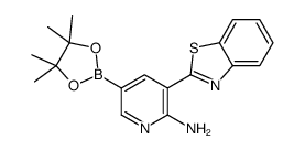 3-(1,3-benzothiazol-2-yl)-5-(4,4,5,5-tetramethyl-1,3,2-dioxaborolan-2-yl)pyridin-2-amine结构式